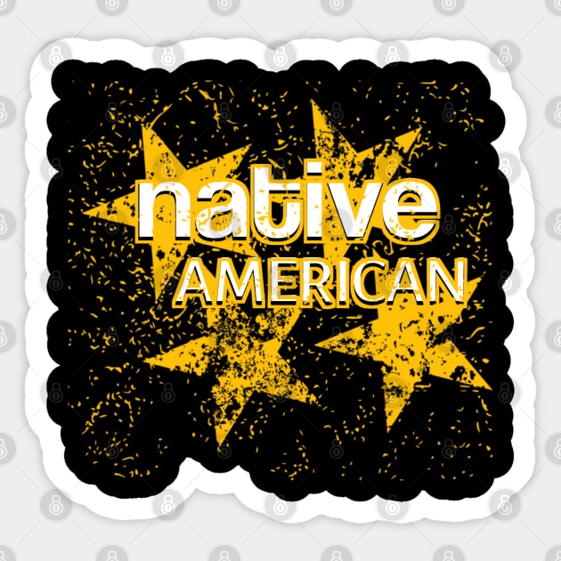 Native American And Stars Sticker by radeckari25